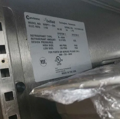 Example equipment model label photo