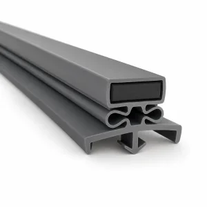 RF-17 gray magnetic refrigeration gasket profile in 3D with flexible magnet inside the upper channel
