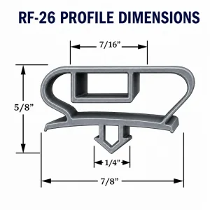Gasket 25 1/2" x 62 1/2" Compatible With Hoshizaki 2A5192-14 Replacement Door Gasket