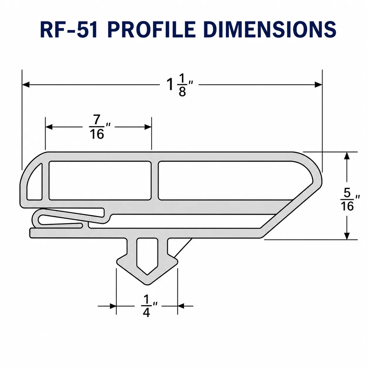 Gasket 24 3/4" x 63 1/4" RF-51, Compatible with Master-Bilt BLG-74HD2