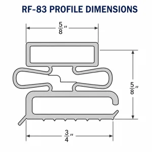 Gasket 7 3/4" x 25" Compatible With VICTORY 50649303 Replacement Door Gasket
